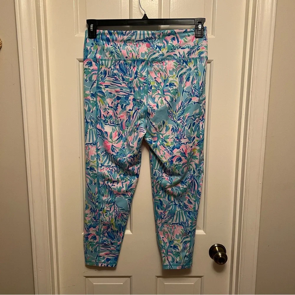 Lilly Pulitzer Weekender High Rise Midi Leggings Cabana Cocktail Size XL - Picture 4 of 6